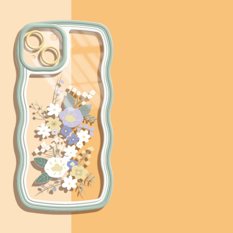 Soft Case Pelindung Lensa Kamera Motif Bunga Bening Tahan Banting Untuk iPhone 14 13 12 11 Pro Max X Xr Xs Max 8 7 6 6s Plus