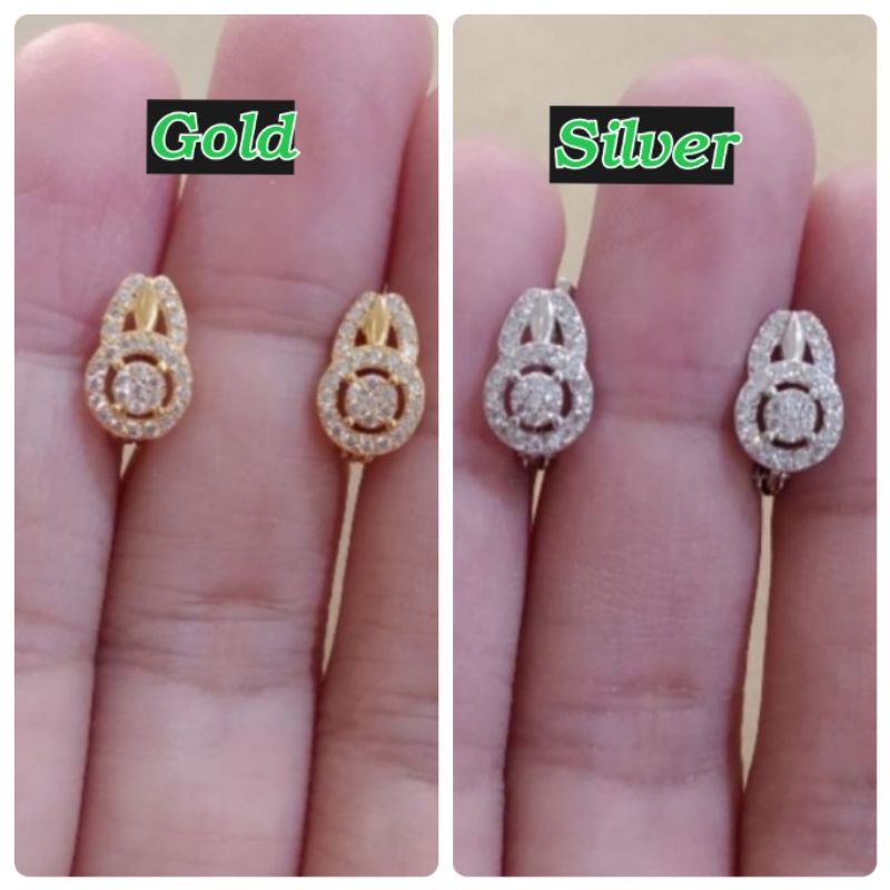 ANTING JEPIT DEWASA PERAK 925 LAPIS MAS DAN SILVER