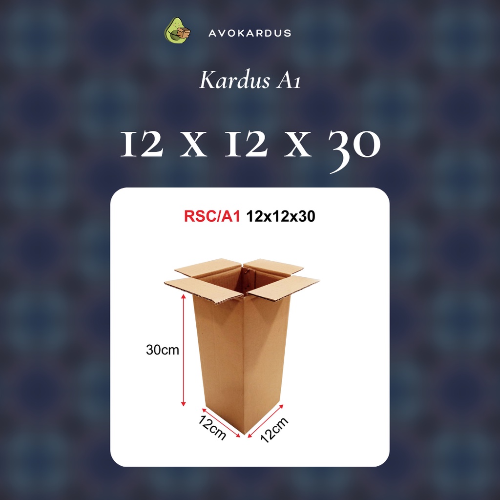 

Kardus / Box / Karton / Packing / Packaging / Kotak / Dus RSC / A1 – 12 x 12 x 30 B-Flute