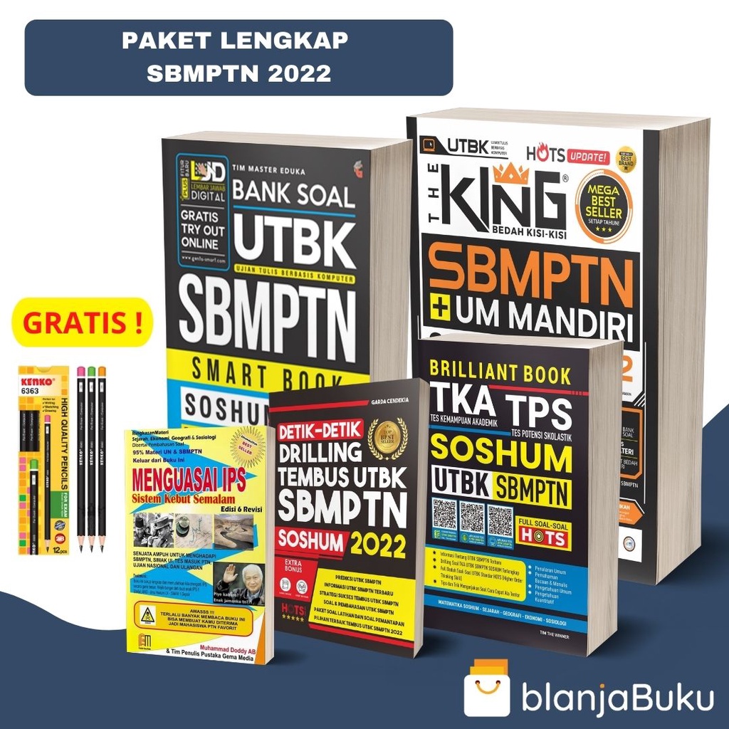 BUKU SBMPTN PAKET HEMAT KING SOSHUM / BANK SOAL SOSHUM / TKA TPS SOSHUM / DETIK SOSHUM / SKS IPS