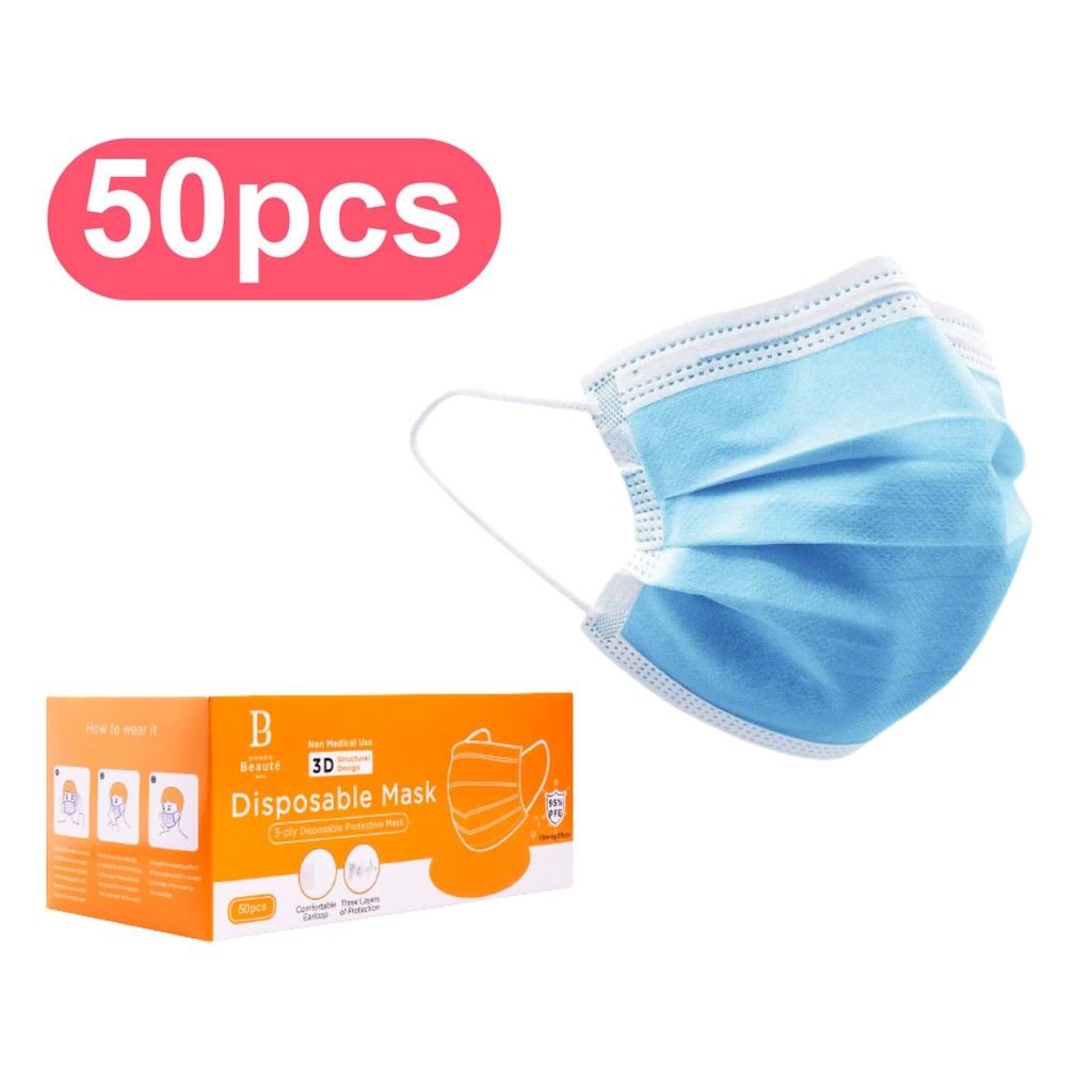 masker kain duckbill bisa di cuci medis 3ply putih keren pria duckbill alkindo garis (RMA1)