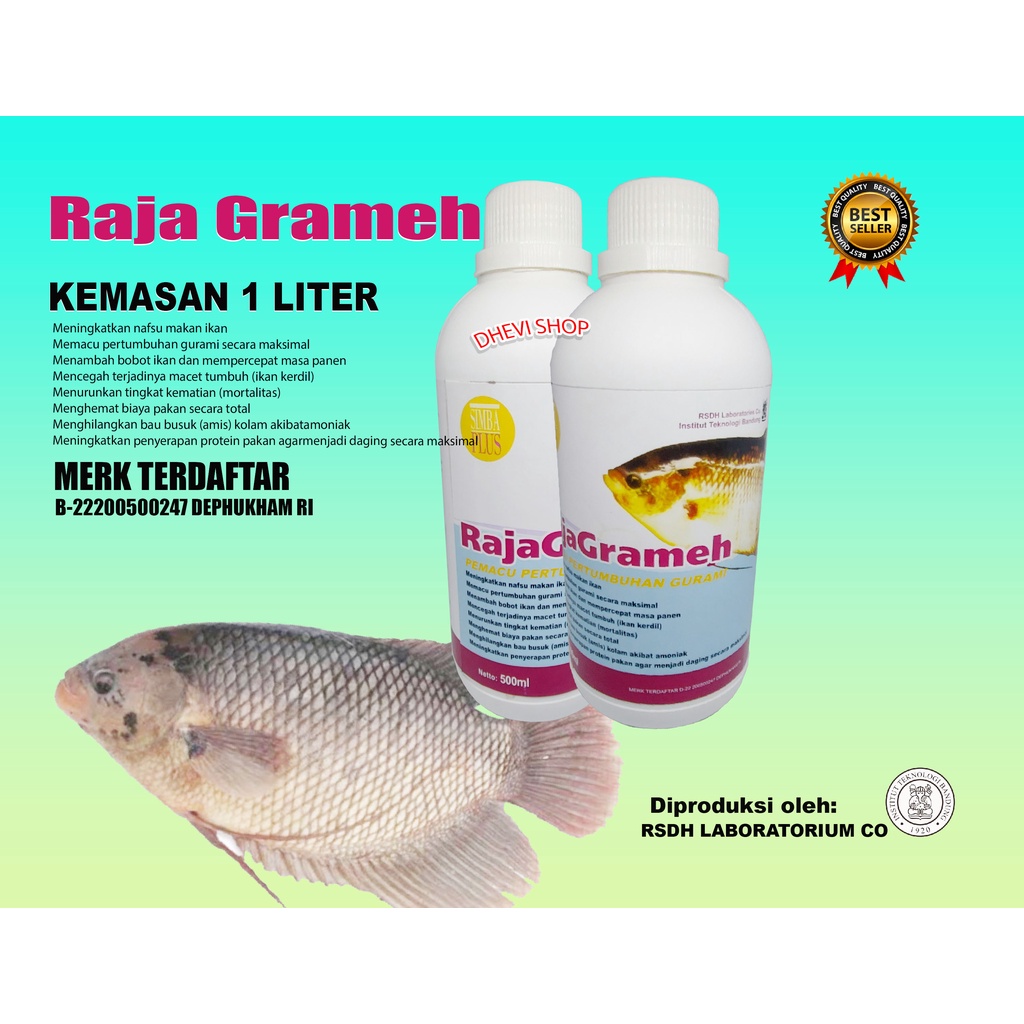 1 LITER-RAJA RAMEH-VITAMIN PENGGEMUK IKAN GURAMIE-OBAT PENGGEMUK IKAN-OBAT PERTUMBUHAN IKAN