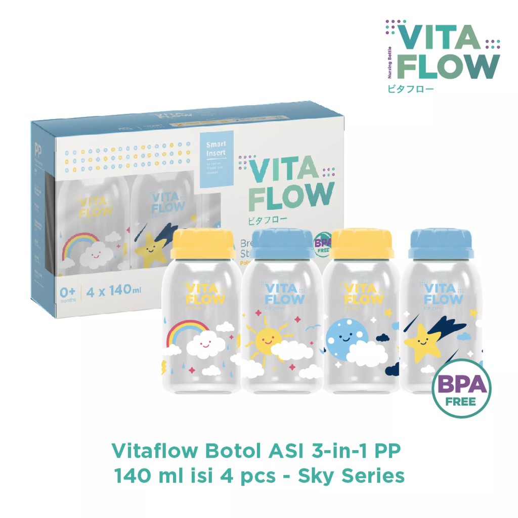 Vita Flow Botol Asi 60ml / 140ml Animal / Sky Series - Vitaflow 60 / 140 ml isi 4 / 8 pcs