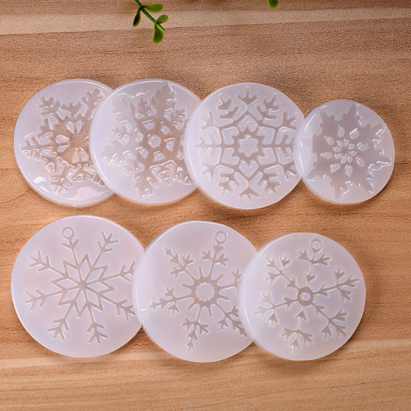 SIY  11Pcs Snowflake Resin Molds Snowflake Pendant Silicone Casting Molds Epoxy Resin Christmas Props Decorations DIY Crafts