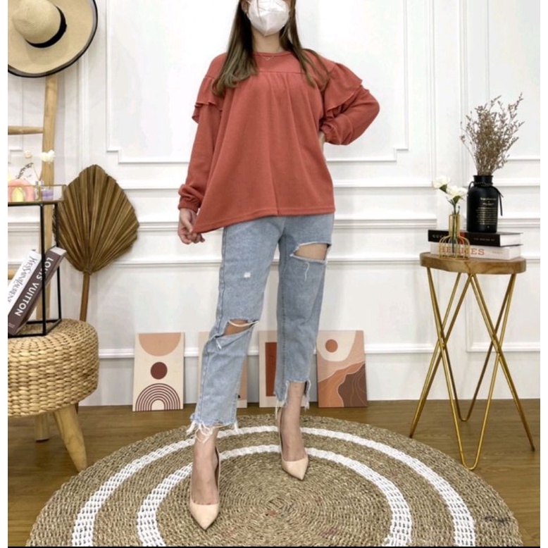 Blouse Rampel Waffle | Blouse Wanita | KL202