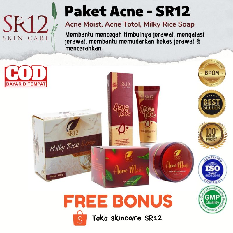 PAKET ACNE SR12 | ACNES | PENGHILANG JERAWAT | CREAM UNTUK JERAWAT