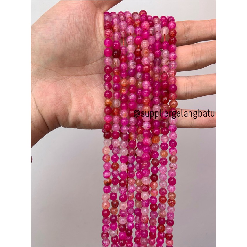 bahan batu 6mm Purple Agate CUTTING aksesoris FACET gelang kalung batu