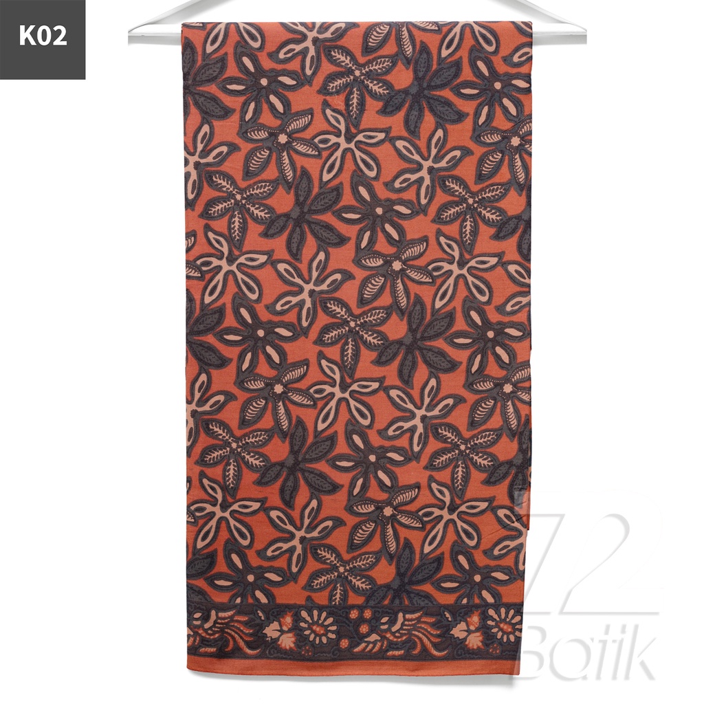 KAIN BATIK PREMIUM Bahan Katun Motif Daun Pepaya Chaya Warna Merah Bata 722093 Cap 72 Jarik Jarit Samping Kebat Panjang Batik Katun Modern Premium Bahan Seragam Batik Pernikahan Kantor Keluarga Murah Kamen Jadi Batik Bali Lembaran