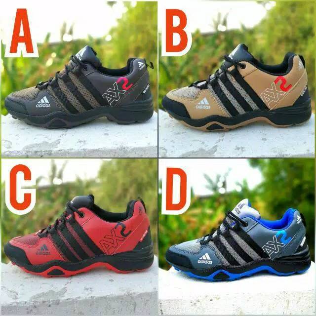 Sepatu sneakers adidas ax2 hitam coklat merah biru label vietnam