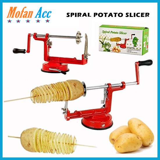TERLARIS Spiral Potato Slicer Chips Pengiris Pemotong Serutan Parutan Putar Ulir Keripik Kentang
