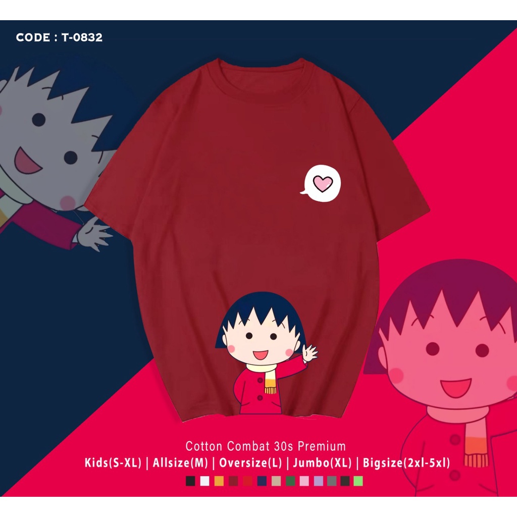 KAOS MARU KOCHAN IMUT/ MARUKOCHAN DOWN / KAOS WANITA TERBARU/ KAOS UK M-XL/ KAOS LENGAN PENDEK/ O NECK / CUSTOM TEE