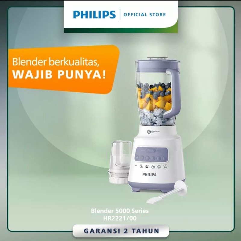 BLENDER PHILIPS HR 2221 / HR2221 2IN1 PLASTIK 2 L ORIGINAL GARANSI RESMI