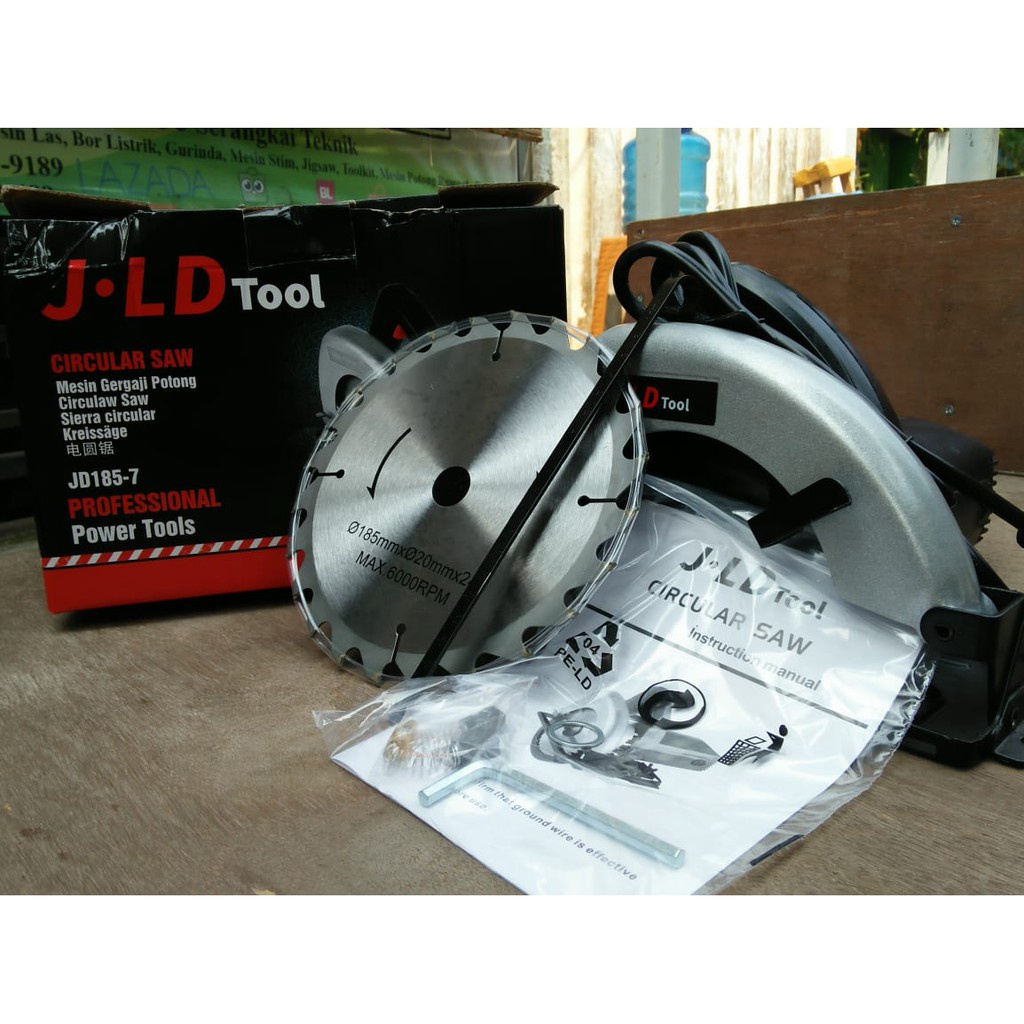 [HIJAU] Circular Circle Saw Gergaji Kayu Listrik 7 Inch JLD J185-7