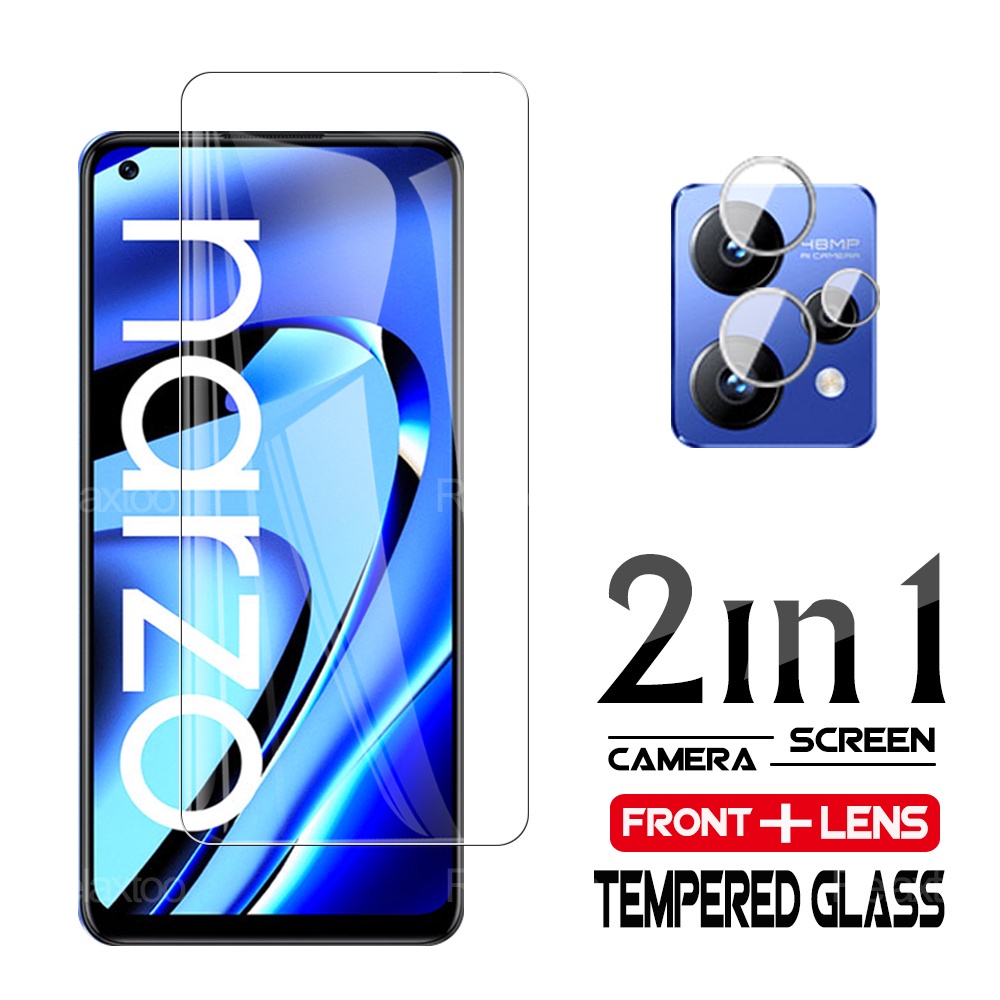 Pelindung Layar Tempered Glass Realme Narzo 50 5G Paket 2 in 1