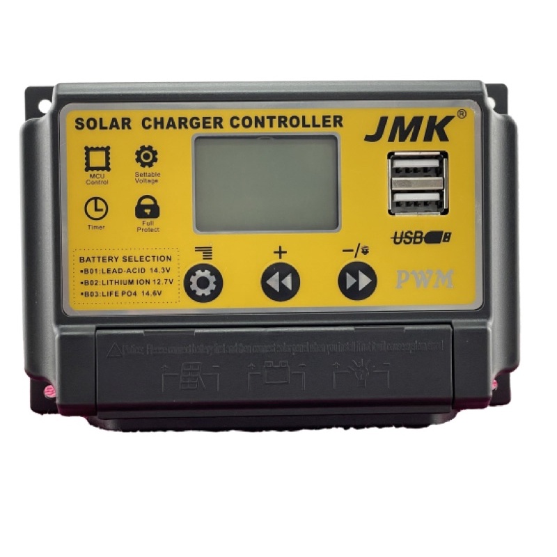 SOLAR CHARGE CONTROLLER LED LCD DISPLAY  SOLAR PWM 20A 30A USB PANEL SURYA CHARGER JMK JK-1220A JK-1230A PENGISI DAYA SURYA 12V 24V