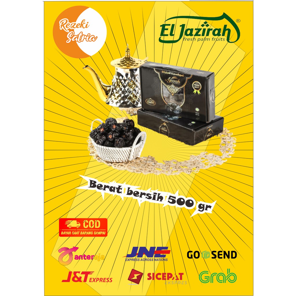 

KURMA ELJAZIRAH AJWAH KEMASAN BOX 500 GR