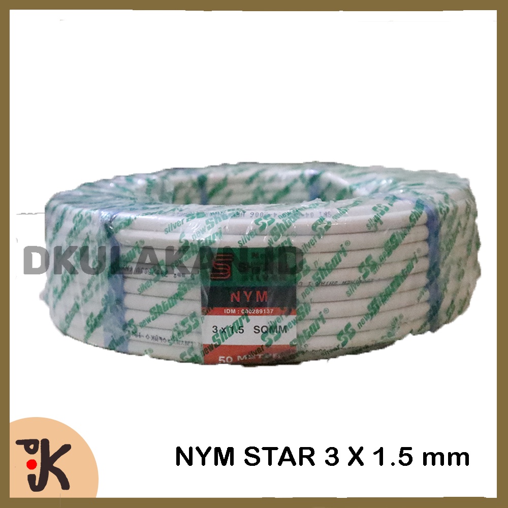 STAR Kabel NYM 3x1.5 QSMM Isi 3 Tembaga – Kabel Listrik 50 Meter