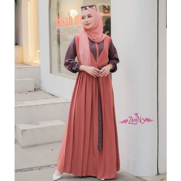 GAMIS DRESS LAURA ITY CREPE ORI ZAHIN CANTIK-4