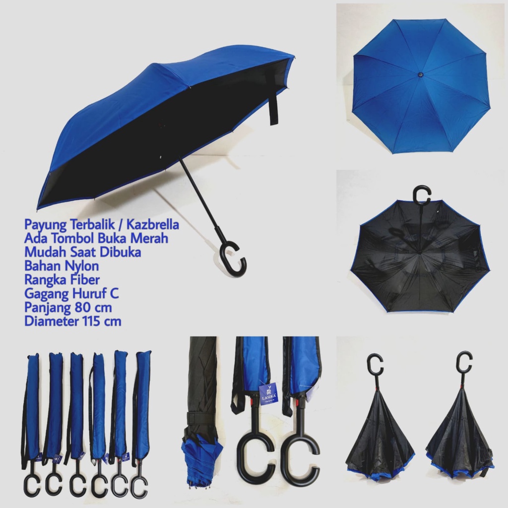 Payung Terbalik Reverse Umbrella Gagang C Kazbrella 006