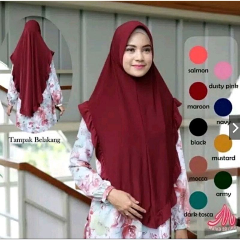 Hijab Instan Melova Jersey - Kerudung Syari Pet Antem - Hijab Rempel Pinguin - Khimar Rempel