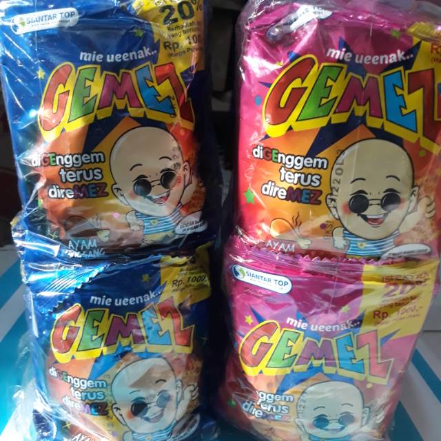 Mie GEMEZ  BOTAK 1pcs mi gemez gundul gemes boboho snack jadul lawas snack jadoel termurah cod