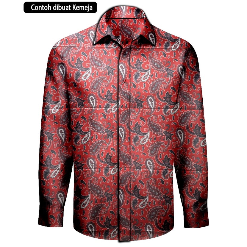 Kain Bahan Batik Pekalongan / Jarik Bahan Baju Motif Jengkol Merah Manis