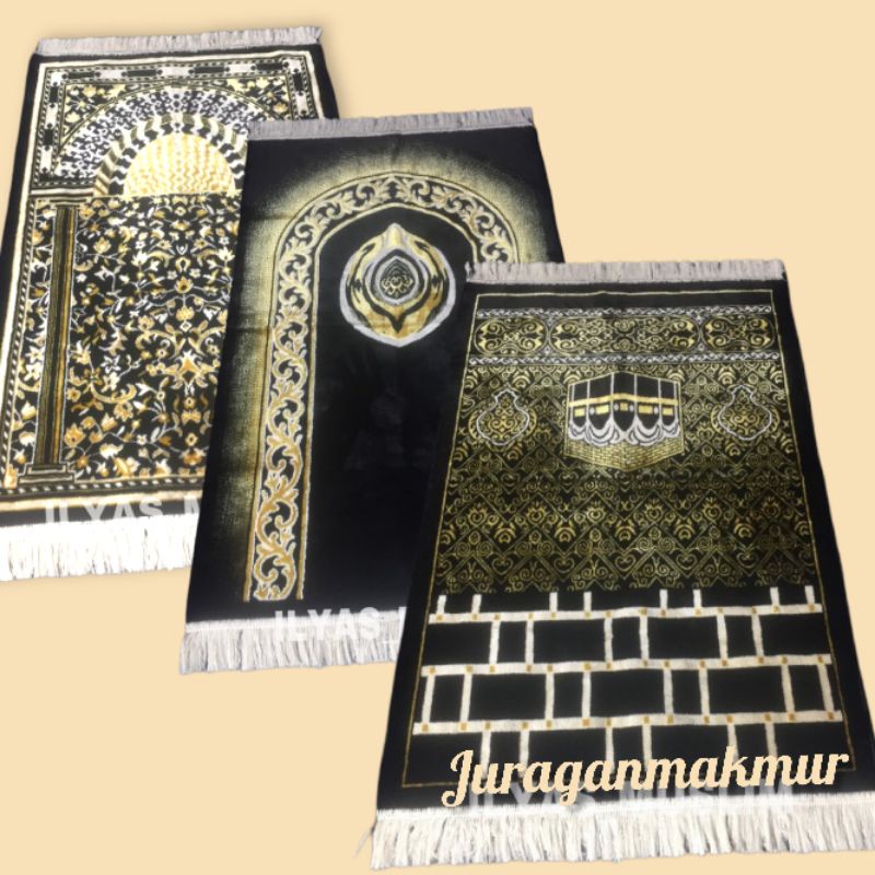 sajadah kiswah premium ukuran jumbo/sajadah hitam kiswah