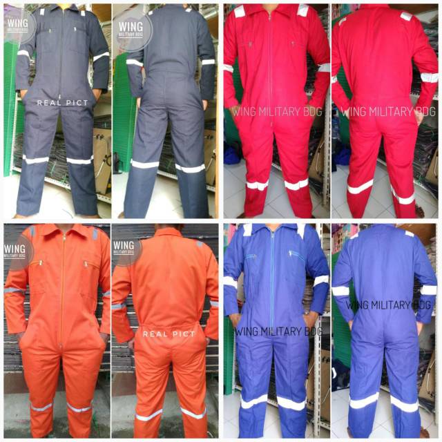 Wearpack Coverall / Katelpak List / Seragam Bengkel / Seragam Kerja Proyek / Katelpak Safety