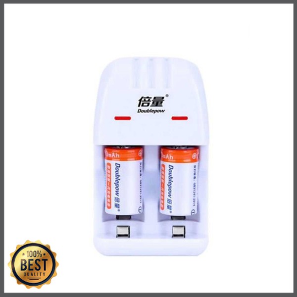 TG-BB125 DOUBLEPOW Charger Baterai 2 slot + 2 PCS CR2 Battery 200mAh - DP-K06