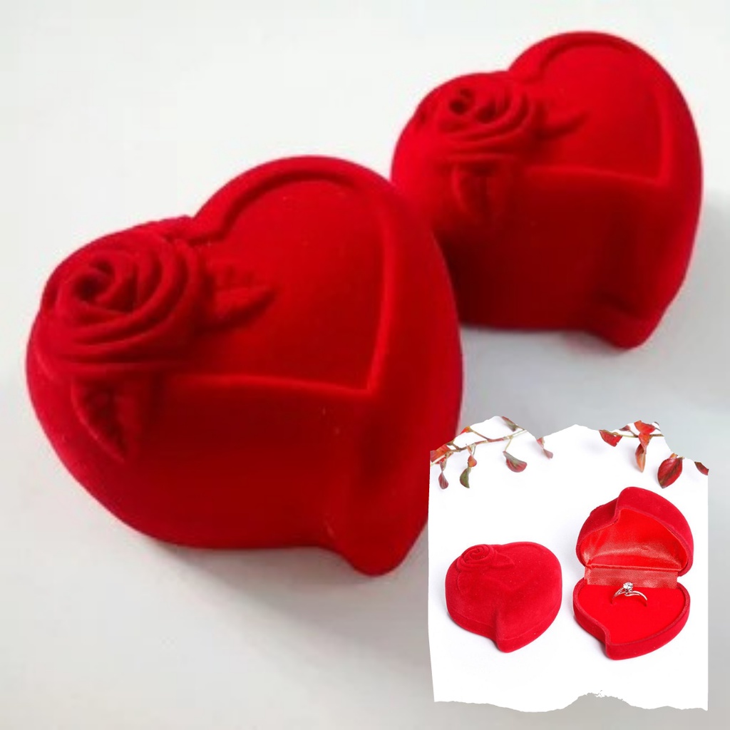 Tempat Cincin Wedding Lamaran Murah / Tempat Perhiasan / Box Kotak Love Cincin Murah Bludru F531