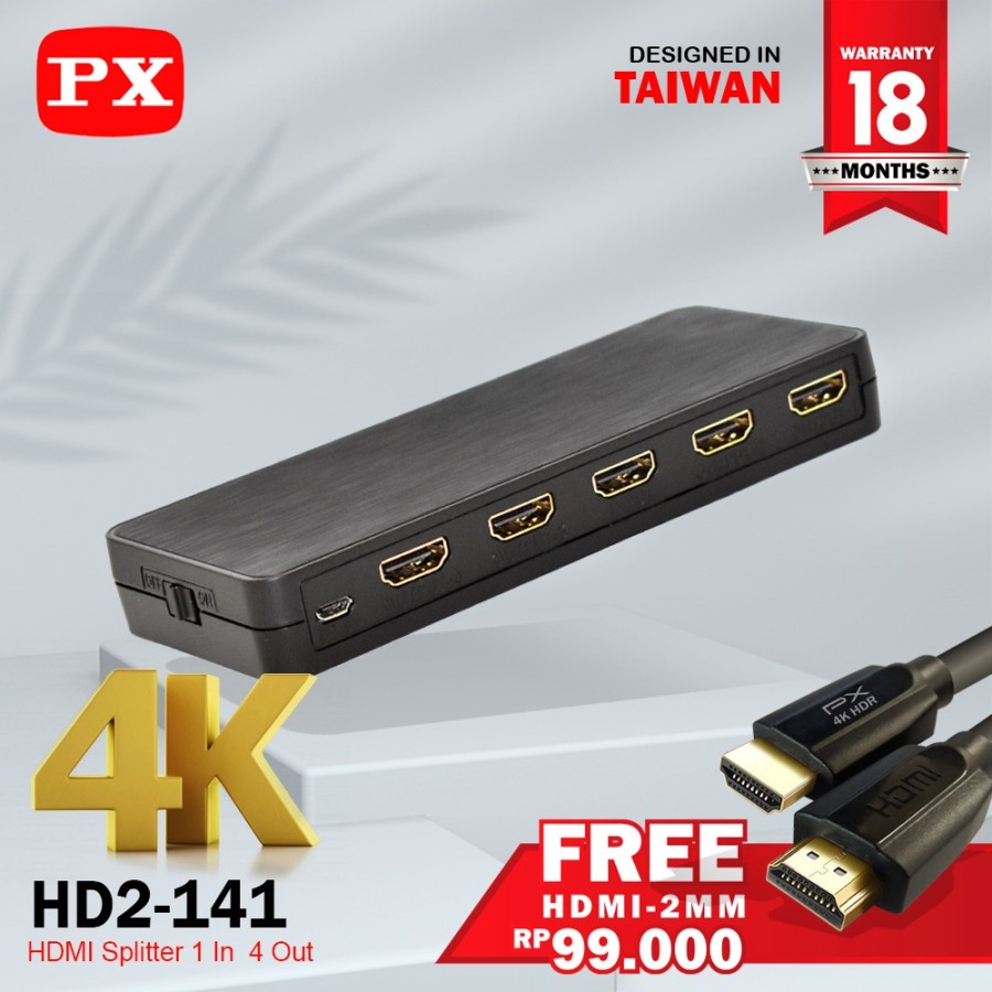 HDMI Splitter 4 Port / 1 Input 4 Output 4K UHD PX HD2-141