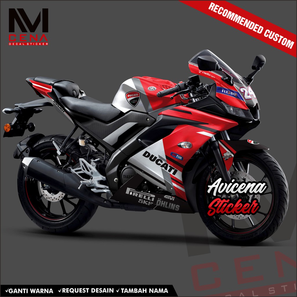 Sticker Decal R15 V3 Full Body Decal Sticker Yamaha R15 V3 Striping r15 v3 full body ducati