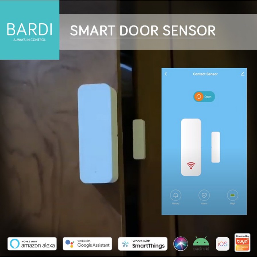 BARDI Smart Home Wi-Fi Window &amp; Door Sensor - Tidak Perlu Hub