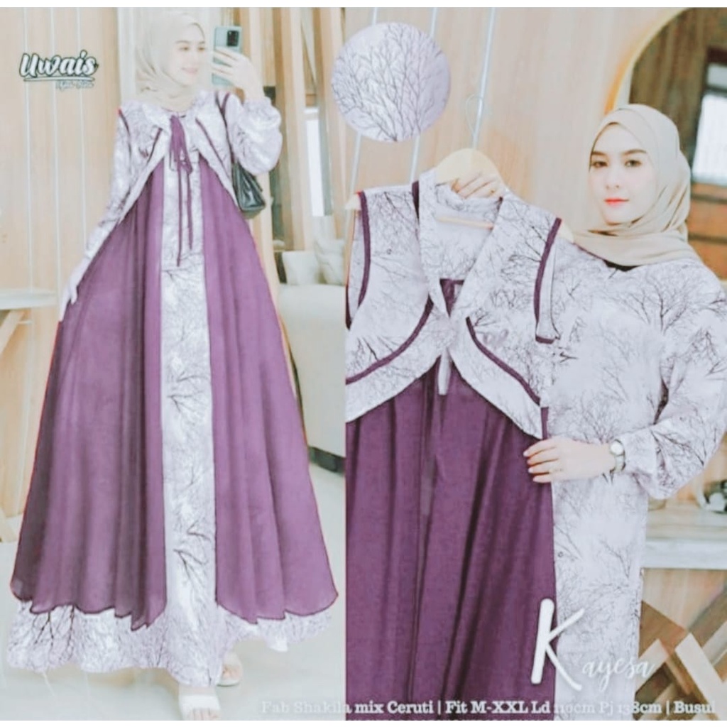 LANGSUNG KIRIM GAMIS SYAKILA PLUS BLAZER CERUTY PISAH// GAMIS SAKILA //OUTER CERUTY BEBYDOLL//BUSUI