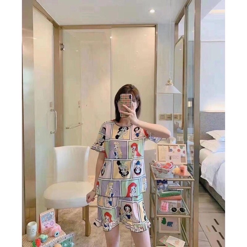 SALE CUCI GUDANG Piyama Murah Import / Piyama Import / Baju Tidur Wanita /Setelan Hotpant/SleepWear-HP 3/4Princess Kotak