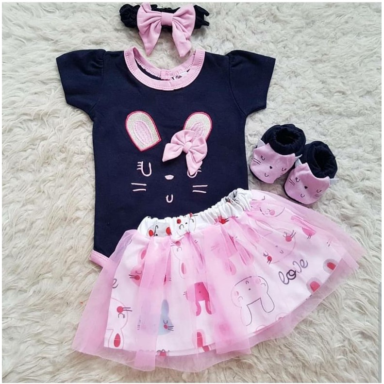 Baju jumper 0-6 bulan dasi kupu bando lucu bestseller anak bayi cewek perempuan murah -sle