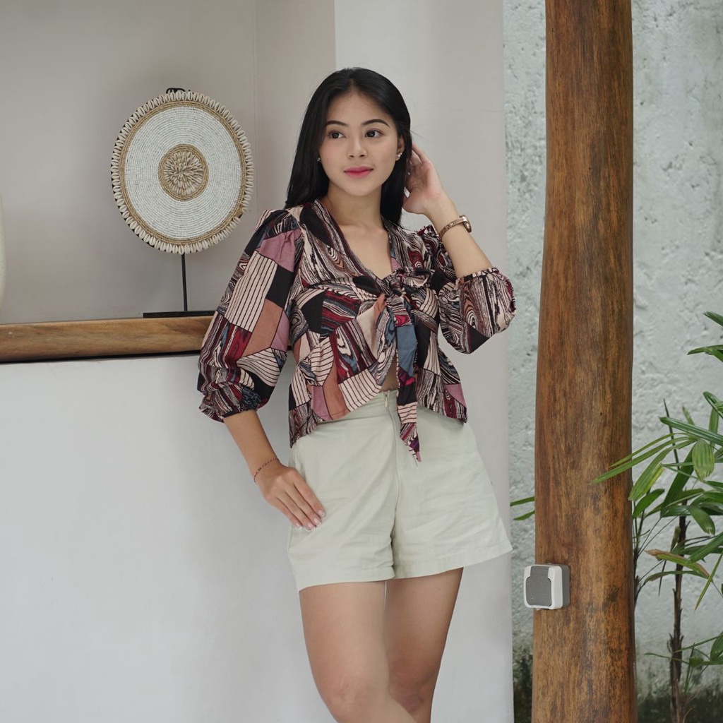 Milla Maxi Top Motif Lengan Panjang | Blouse