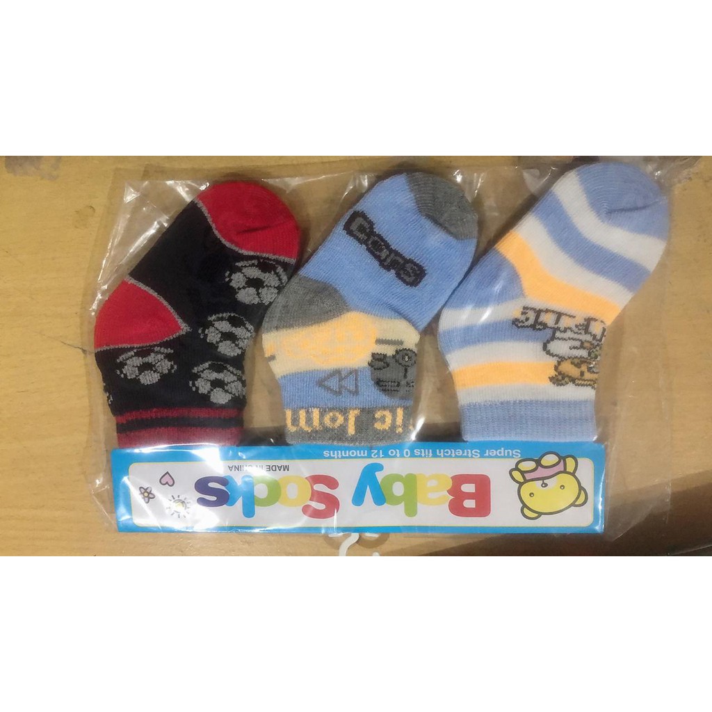 Kaos Kaki Bayi Anti Slip Baby SOCK - baby flow 0-12 bulan (3 in 1) isi 3 pasang