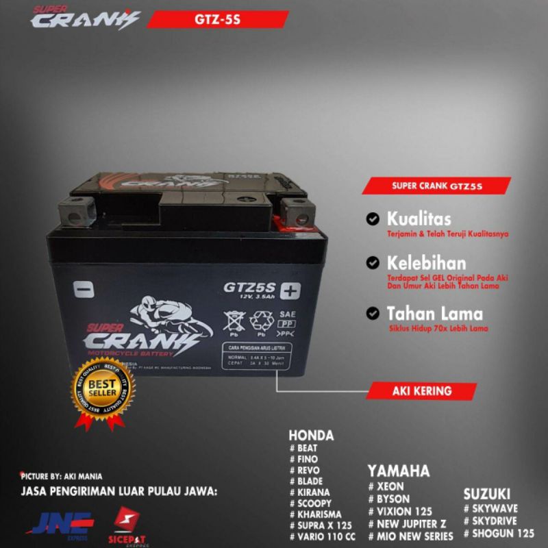 Jual AKI MOTOR SUPRA X125, SHOGUN125 GTZ5S MURAH | Shopee Indonesia
