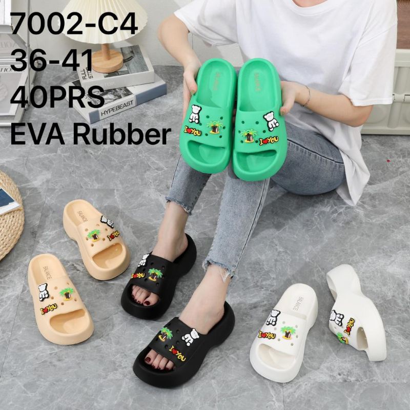 Sandal Selop Wedges Clog Jelly Wanita Rubber Empuk 7002 Balance Sandal Fuji Sandal Artis Jibbitz