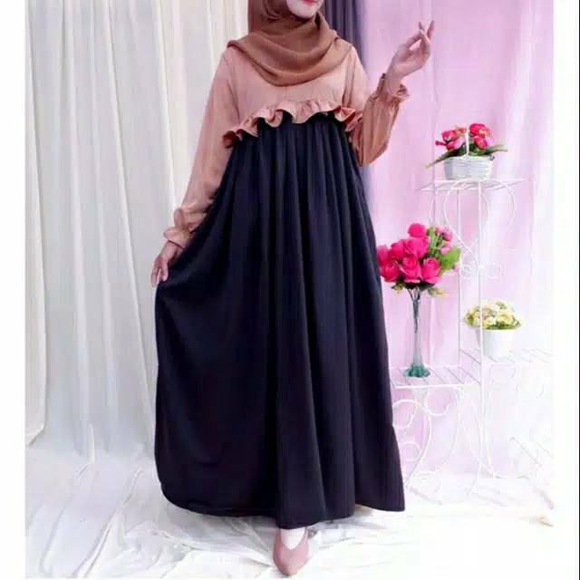 Preloved Sazhia Dress by Sabina By Selly black-maroon