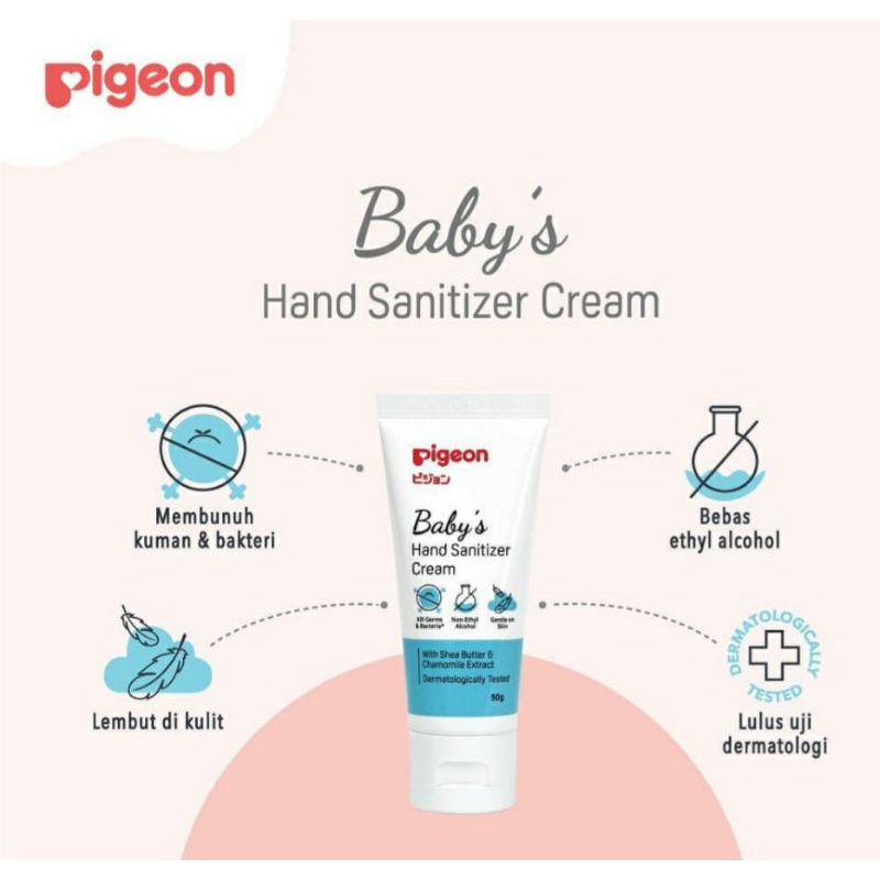 PIGEON Baby's Hand Sanitizer Cream 50gr / Pembersih Tangan Bayi Hand Sanitizer