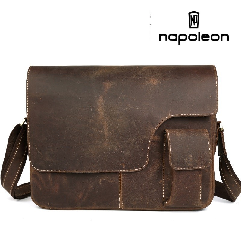 Tas Selempang Pria Kulit Asli Crazy Horse Leather - TEDOZ By Napoleon