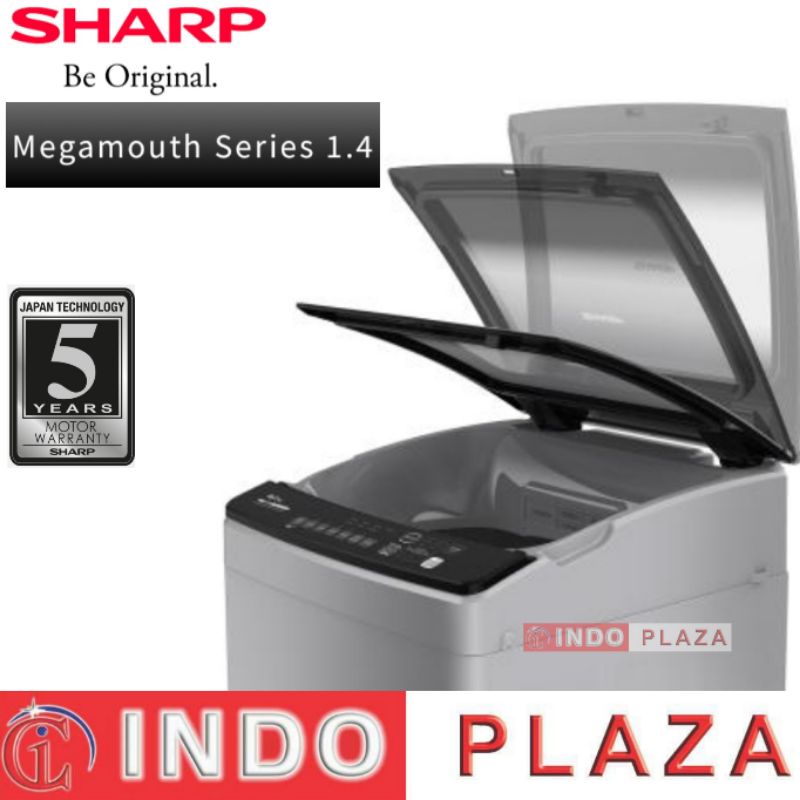 MESIN CUCI SHARP 1 TABUNG 8 KG / 8KG ES-8000T-GG MEGAMOUTH 1.4