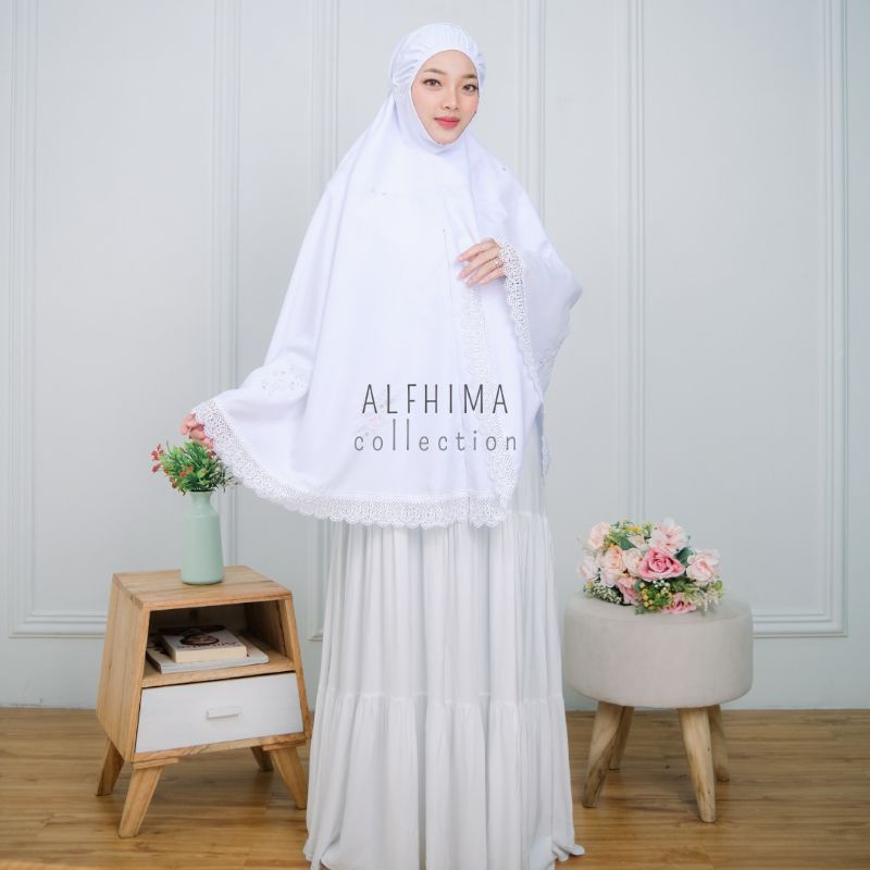 Bergo Putih Hijab Instan Umroh dan Haji ada Sakunya/Kerudung pasteleena mini/bandana bergo umroh /Pashmina Diamond Ceruty Termurah