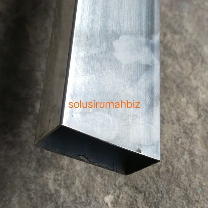 HOLLOW SS 25 x 50 MM PER10CM POTONGAN KILAP PIPA KOTAK 25X50 STAINLESS