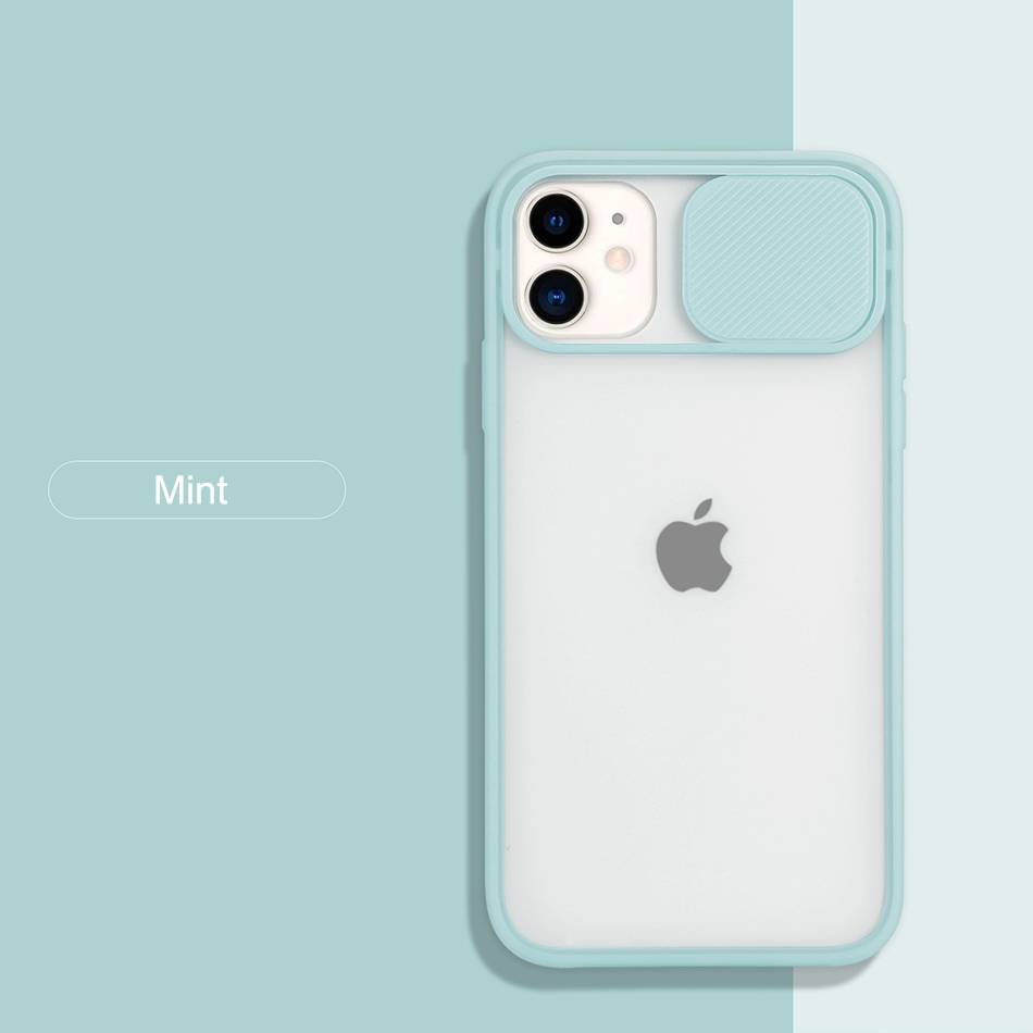 For iPhone 11 12 Mini Case 11 Pro Max Push Camera Protection Matte Clear Shockproof Case For iPhone XR X XS Max 8 7 Plus Cover