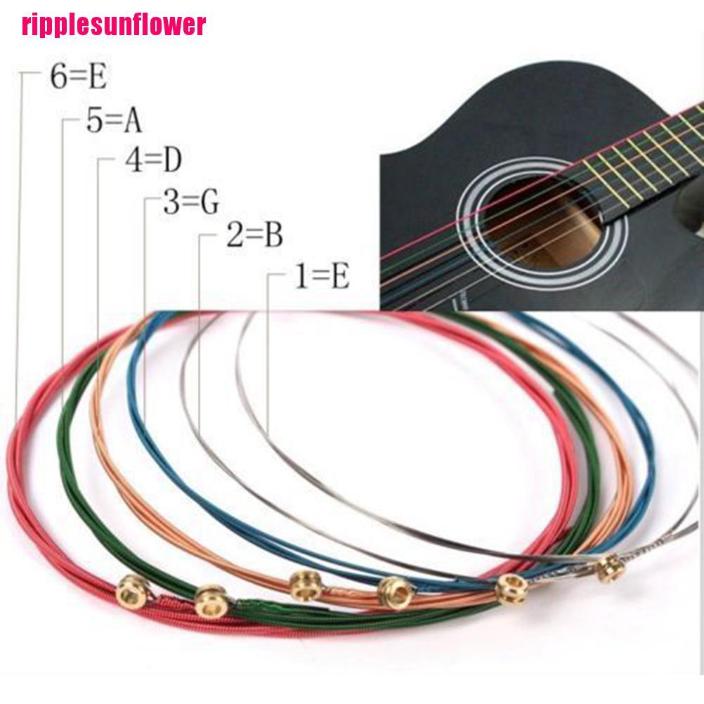 6pcs / set Senar Pelangi Untuk Gitar Akustik