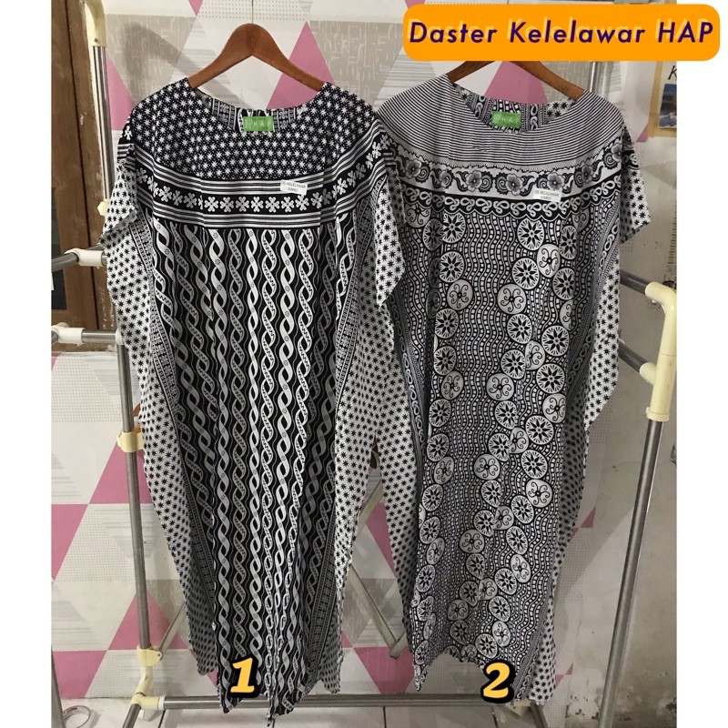 Daster/Longdress Kelelawar Jumbo HAP Motif Hitam-Putih