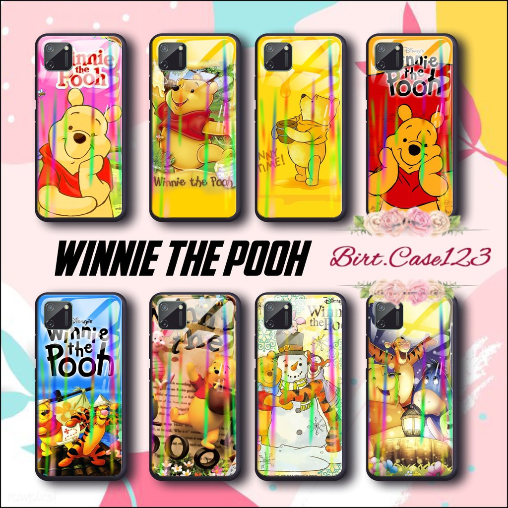 case softcase gambar WINNIE THE POOH back case glass aurora Oppo A3s A1k A5 A9 2020 A7 F9 A5s BC187